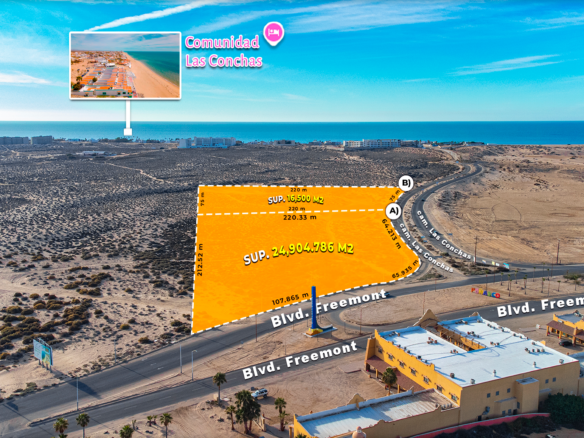 Terreno Comercial en Esquina Premium – 41,404 m² sobre Blvd. Fremont y Camino Las Conchas en Puerto Peñasco