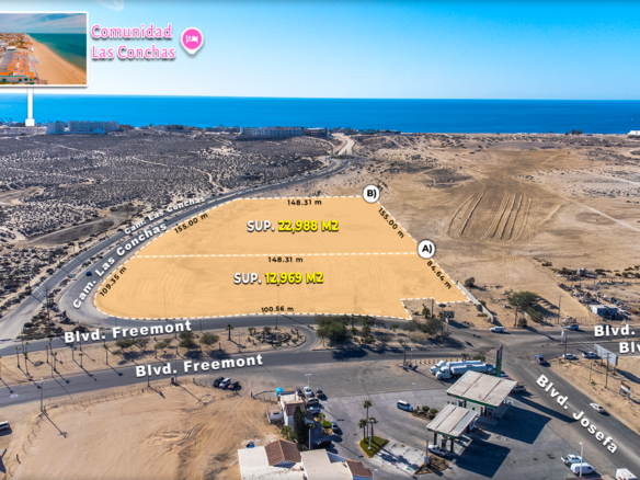 Terreno Comercial en Esquina sobre Blvd. Fremont y Camino Las Conchas – Hasta 35,957 m² en Puerto Peñasco