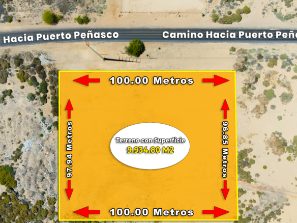 Terreno de 9,934.80 m²para desarrollar Casas Residenciales Premium en Puerto Peñasco – Zona en pleno Crecimiento
