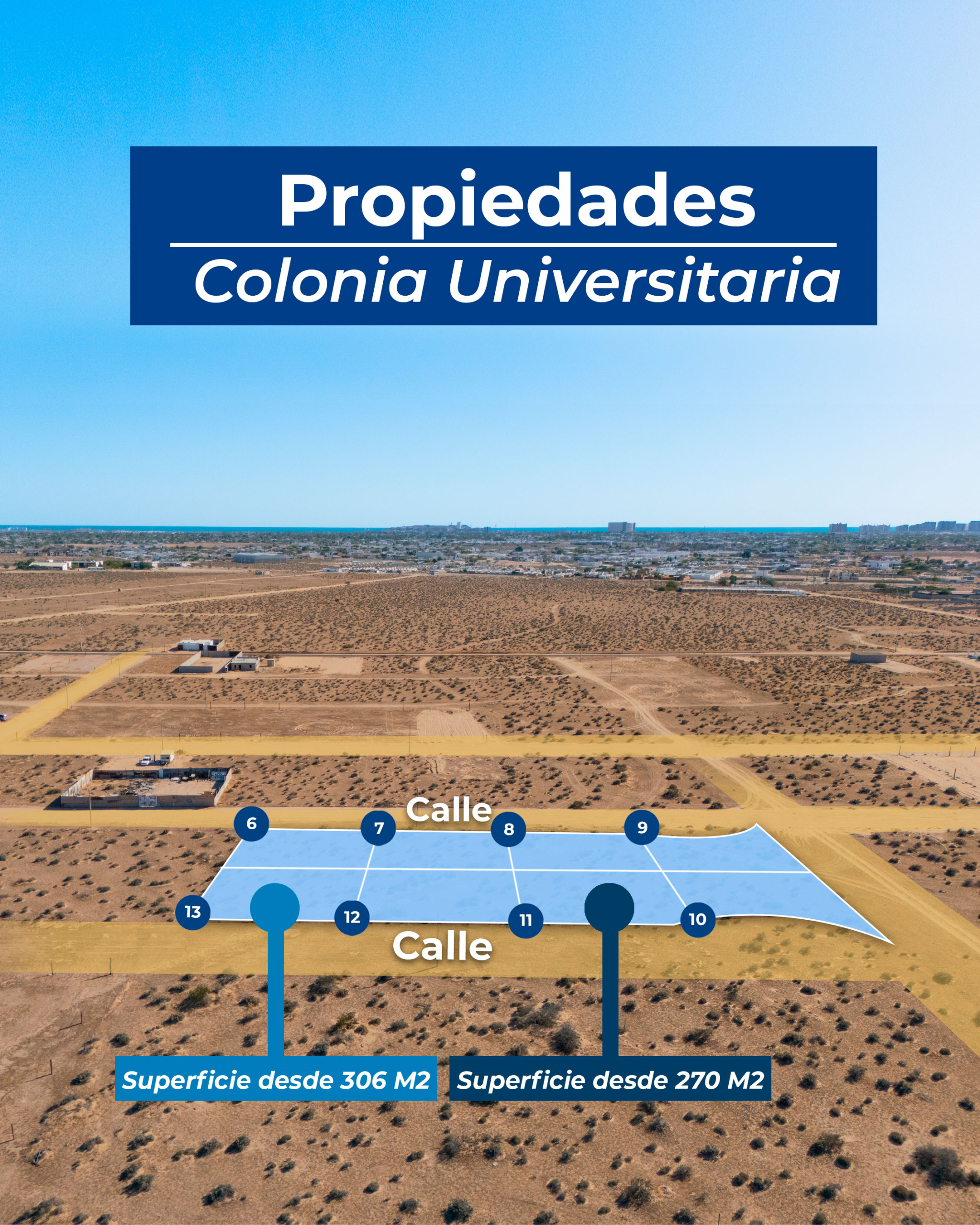 Terrenos en Colonia Universitaria Puerto Peñasco | Lotes desde 270 m² y 306 m²